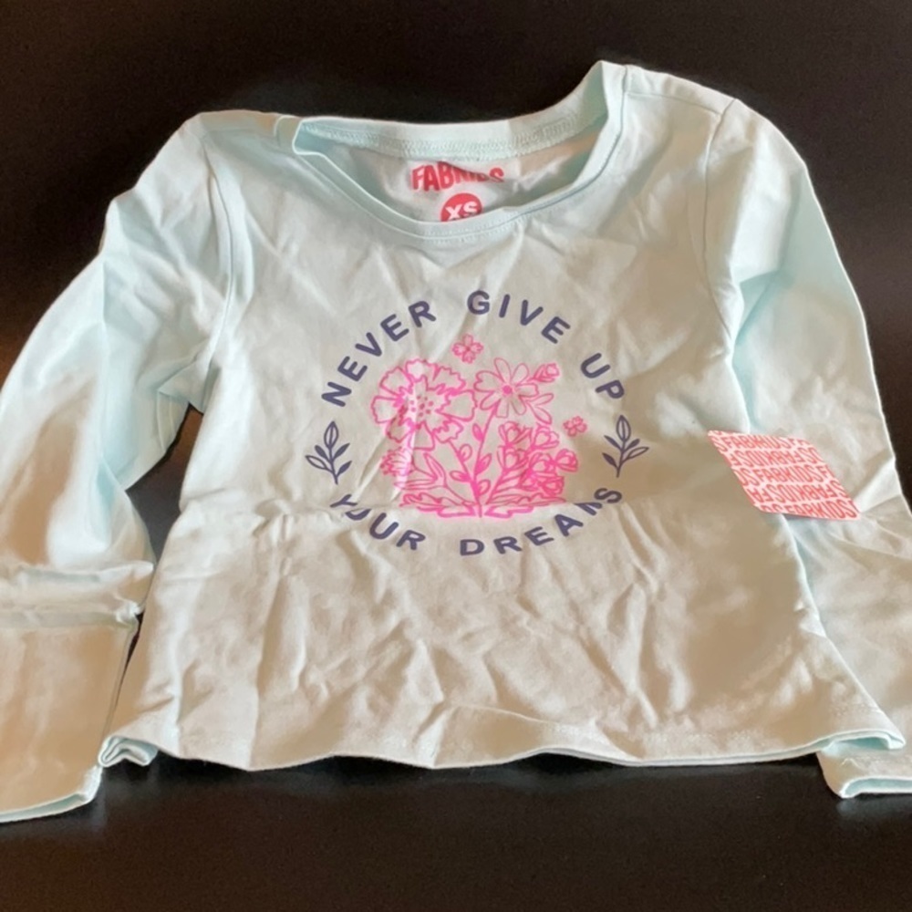 FabKids long sleeve tee never give up